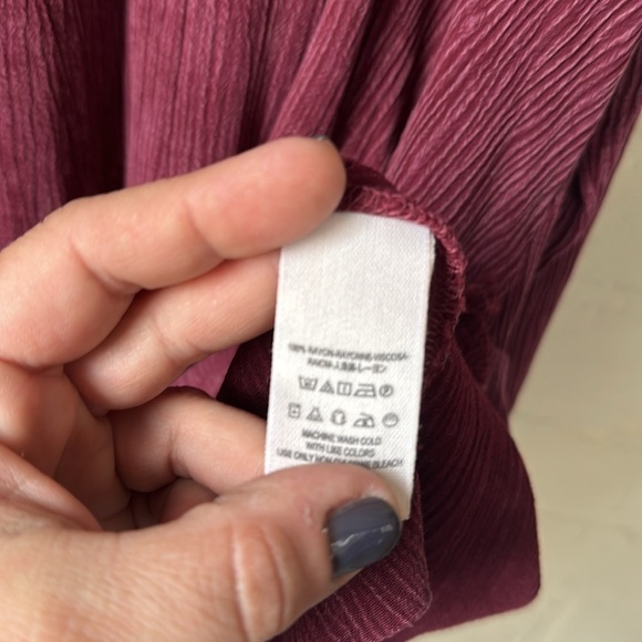 Free People tunic long sleeve pockets xs oversized pleated hidden button down - Picture 4 of 4